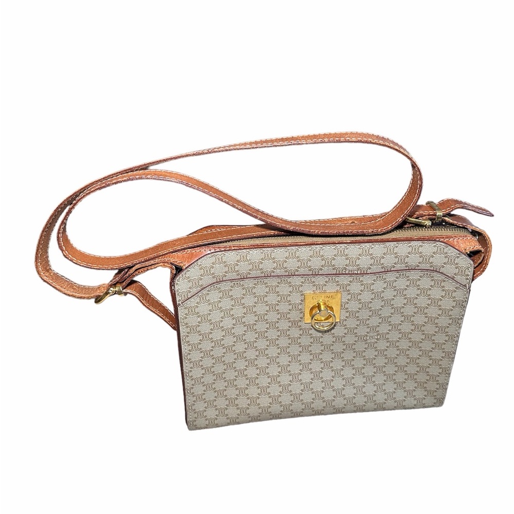 Celine Macadam Canvas Shoulder pvc leather